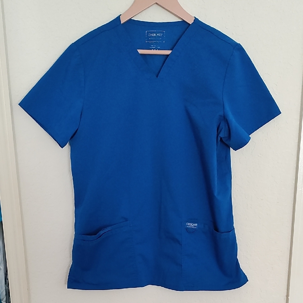 Cherokee Workwear Blue Scrub Top